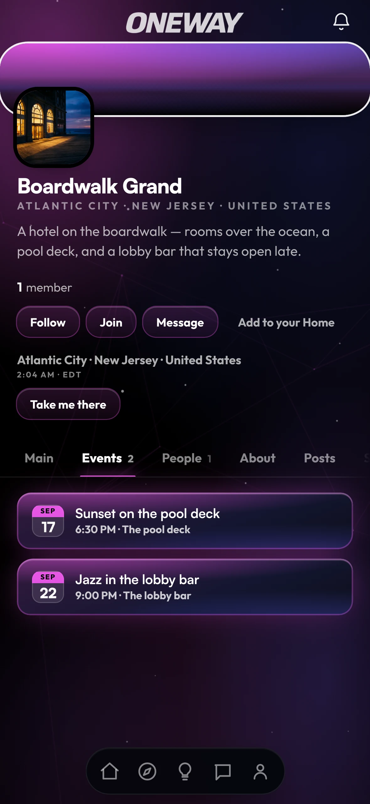 The ONEWAY App — a Center